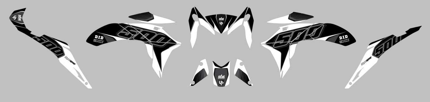 Kit Deco UP Maximize Preto-Branco Honda CB500F