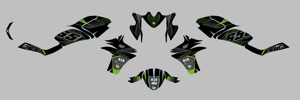 Kit Deco UP Maximize Preto-Verde Kawasaki ER6N