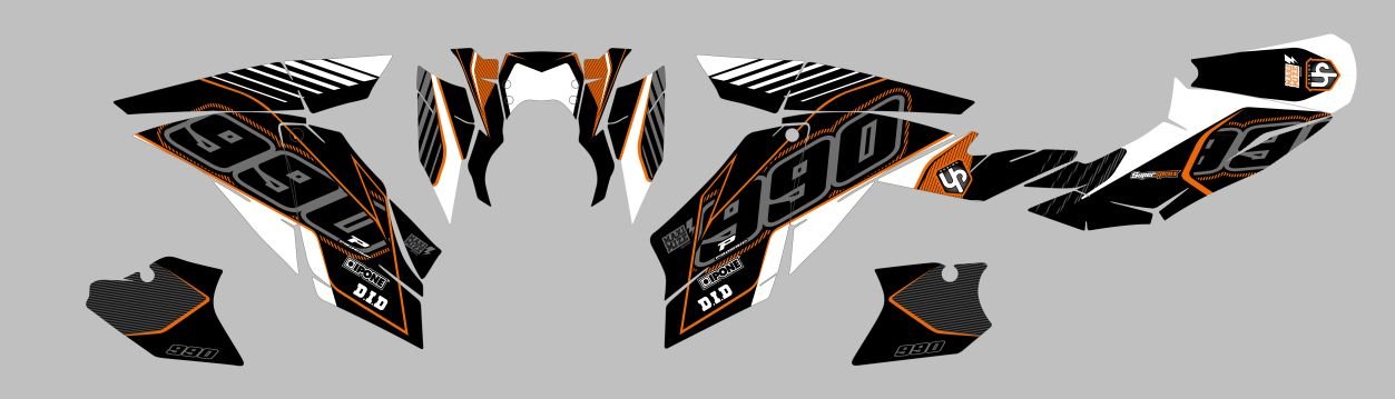 Kit Deco UP Maximize Preto-Laranja KTM Super Duke 990