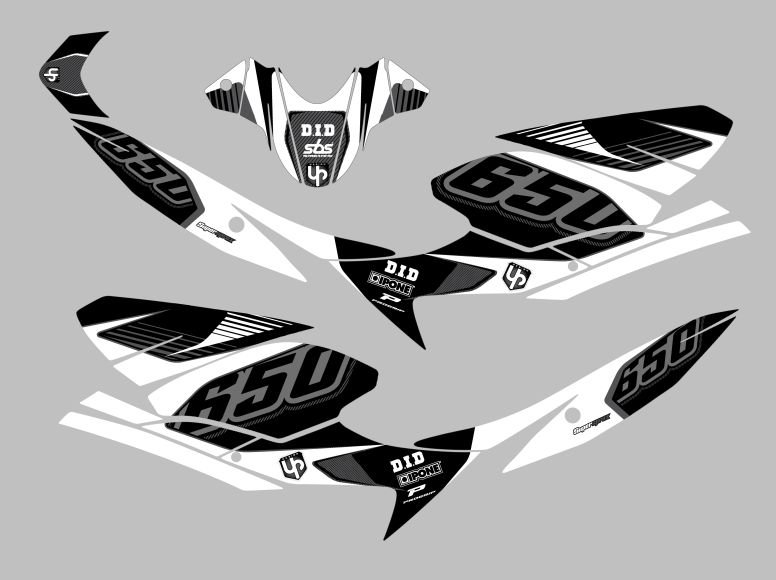 Kit Deco UP Maximize Preto-Branco Suzuki SV650