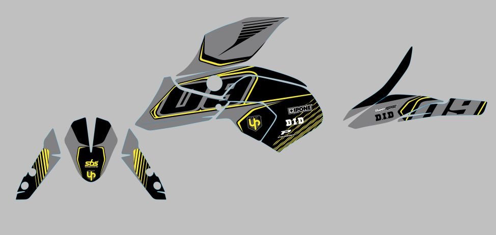 Kit Deco UP Maximize Cinzento-Amarelo Yamaha MT09 — 10YA6921453