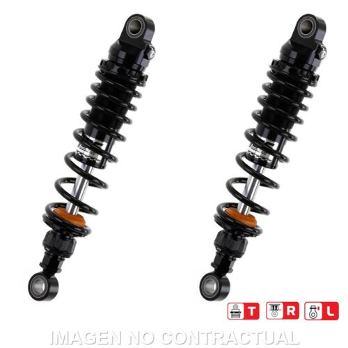 Jogo Amortecedores Traseiros YSS Black Edition Gas Top Line Harley Davidson Road King