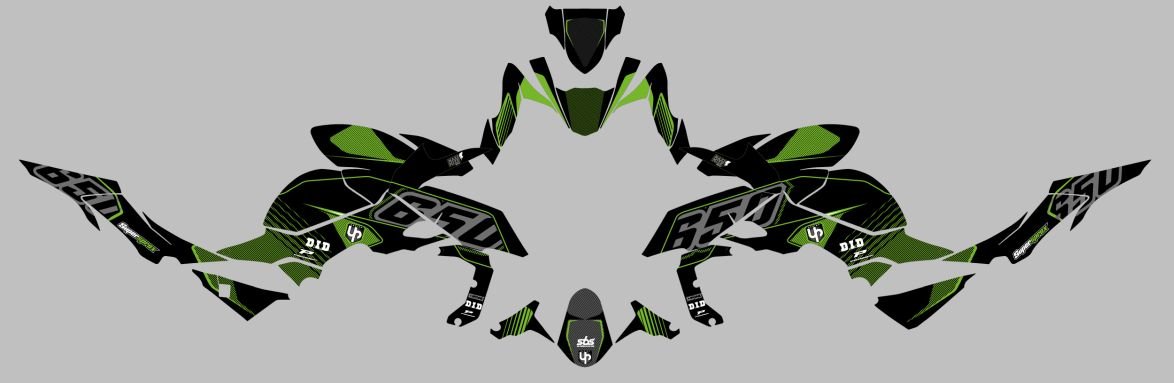 Kit Deco UP Maximize Preto-Verde Kawasaki Z650