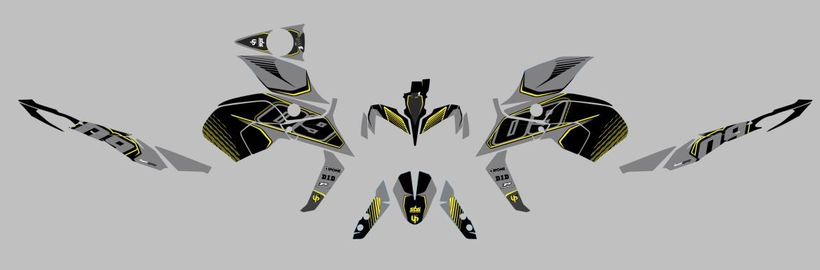 Kit Deco UP Maximize Cinzento-Amarelo Yamaha MT09 — 6YA6970753