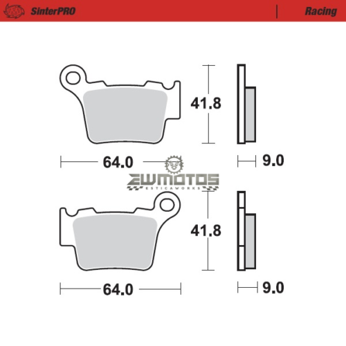 Pastilhas Travão Trás Sinterizadas Racing KTM EXC 250 2004-2025, EXC 300 04-26 – Moto-Master