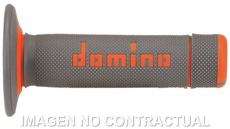 Punhos Domino OFF Road Cinzento – Laranja Cerrados D 22 mm L 118 mm