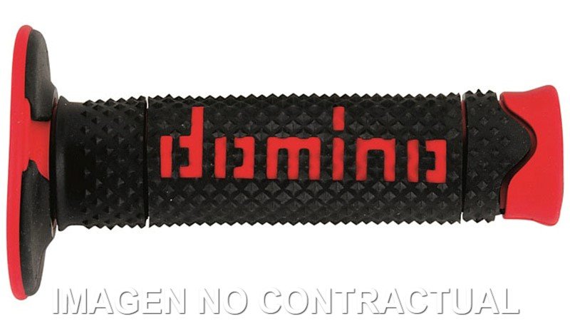 Punhos Domino DSH OFF Road Preto – Vermelho Cerrados D 22 mm L 120 mm