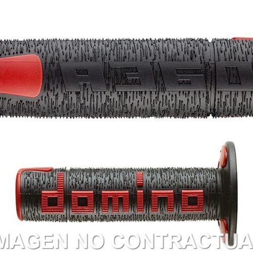 Punhos Domino OFF Road RPS Preto – Vermelho Cerrados D 22 mm L 120 mm