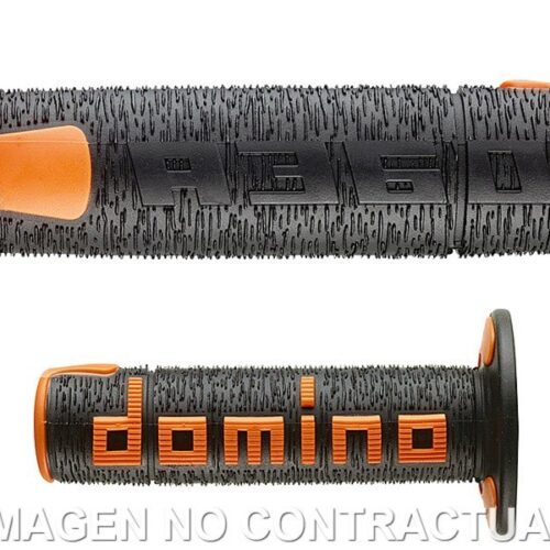 Punhos Domino OFF Road RPS Preto – Laranja Cerrados D 22 mm L 120 mm