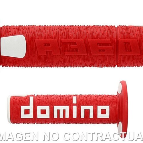 Punhos Domino OFF Road RPS Vermelho / Branco Cerrados D 22 mm L 120 mm