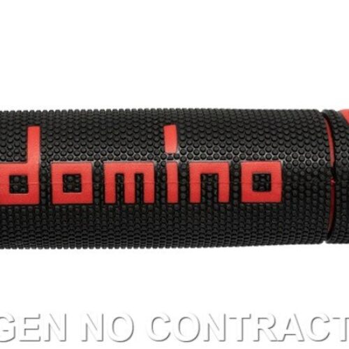Punhos Domino On Road Racing Preto/Vermelho Abiertos D 22 mm L 120 mm