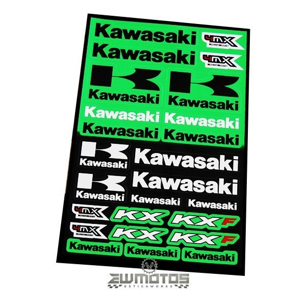 Autocolantes Kawasaki Folha A3