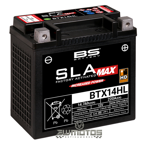 Bateria BS BTX14HL SLA Max (Pronta para Aplicação)