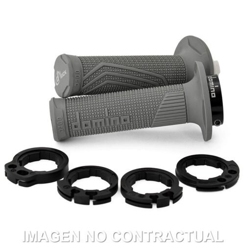 Puños Domino D100 OFF Road Color Gris D-Lock con sistema de fijación «Lock On»