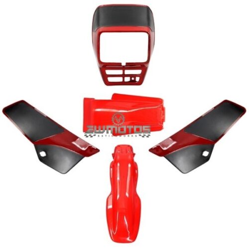 Kit Plásticos Yamaha DT 125 AC – Preto/Vermelho