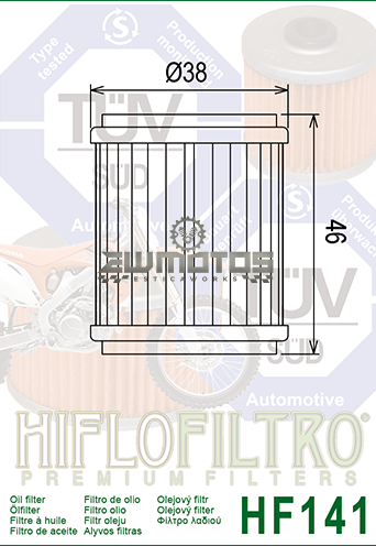 Filtro de Óleo Hiflofiltro HF141 Yamaha WR125, YZF-R125, WR250, YZ250, WR450, YZ450 - Image 2