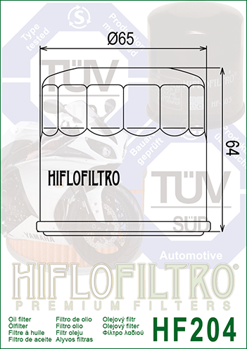 Filtro de Óleo Hiflofiltro HF204 – Arctic Cat, Honda VF800, Kawasaki ZX600, Yamaha MT07 / MT09, Yamaha ATV - Image 2