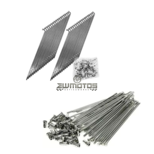 Kit Raios Zincados Frente/Trás Yamaha DTR 125 – Medida Origem