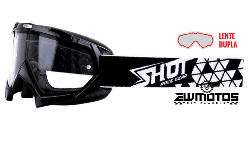 Óculos Volt Pretos Shot Enduro – Lente Dupla