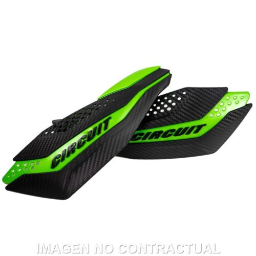 Protetor de mãos Circuit Dakar Carbon-verde Com kit de Montagem incluido