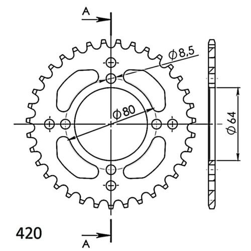 Corona Supersprox Aluminio Yamaha 420 x 35