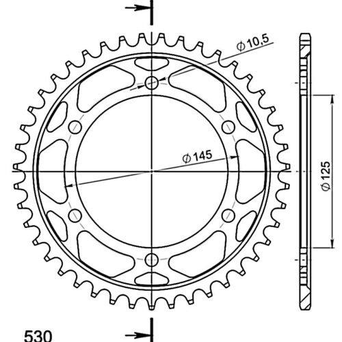 Corona Supersprox acero Yamaha 530 x 43
