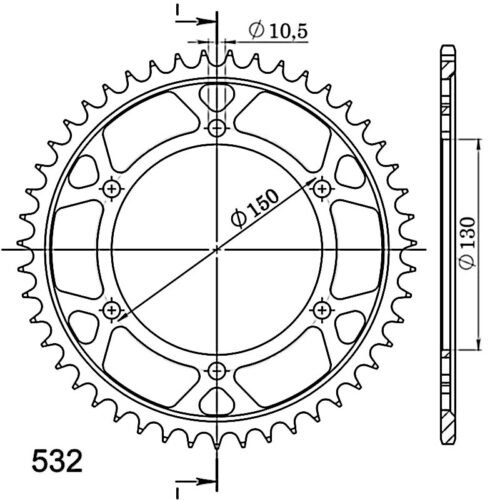 Corona Supersprox acero Yamaha 532 x 47