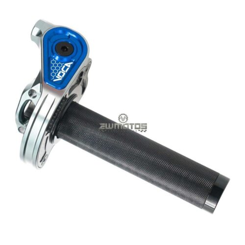 Punho Acelerador Cinza/Azul CNC 90º Voca Bestia