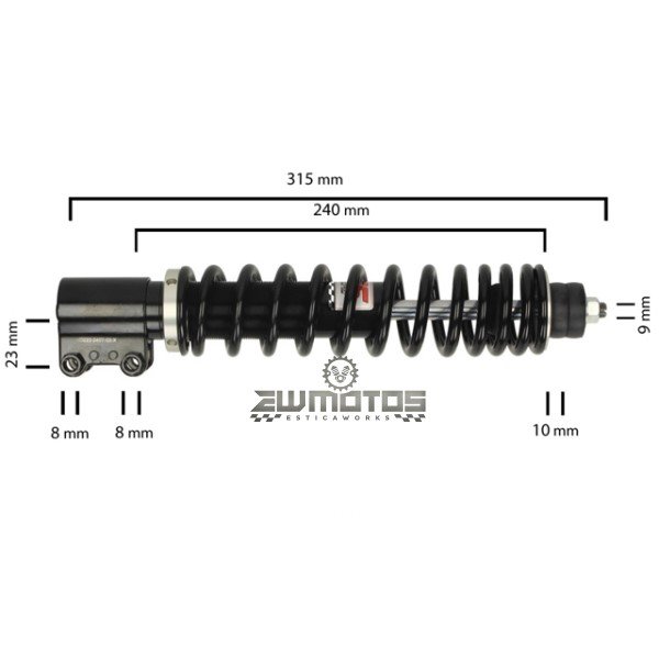 Amortecedor Frente Hidráulico Piaggio Hexagon 125 2T 1994-1999 (240MM) – YSS - Image 2