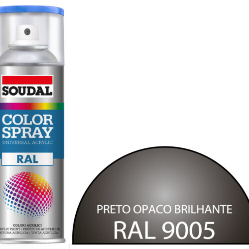 Tinta Spray RAL 9005 Preto Opaco Brilhante 400 mL