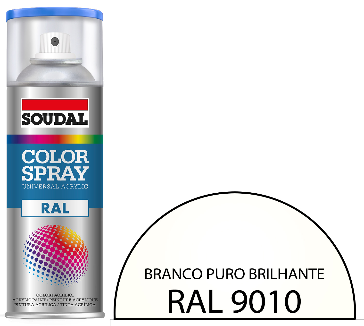 Tinta Spray RAL 9010 Branco Puro Brilhante 400 mL