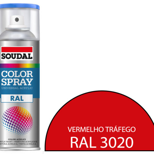 Tinta Spray RAL 3020 Vermelho Tráfego 400 mL