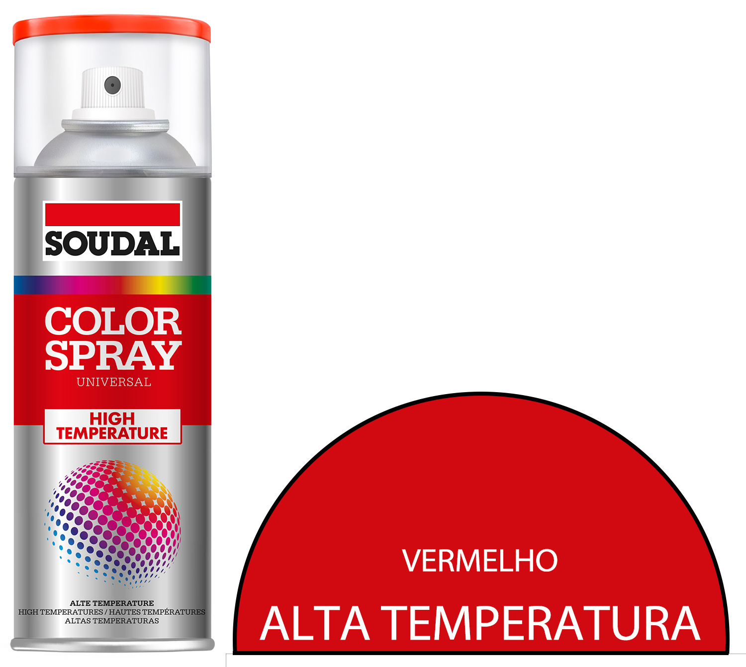 Tinta Spray ALTA-TEMPERATURA Vermelho 400 mL