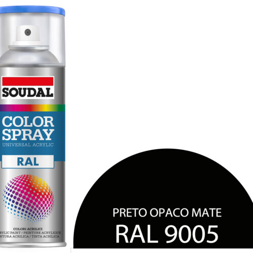 Tinta Spray RAL 9005 Preto Opaco Mate 400 mL