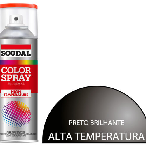 Tinta Spray ALTA-TEMPERATURA Preto Brilhante 400 mL