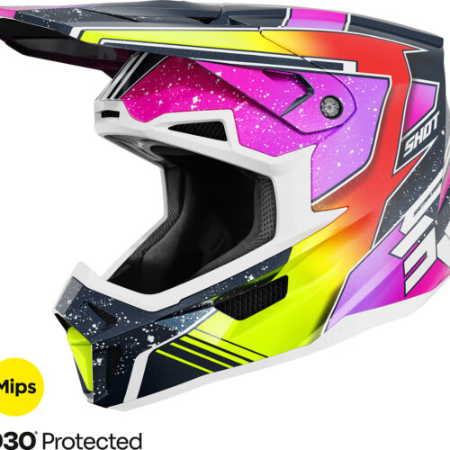 Capacete LITE RACING Azul / Amarelo Neon Pérola M