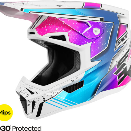Capacete LITE RACING Branco / Rosa Pérola M