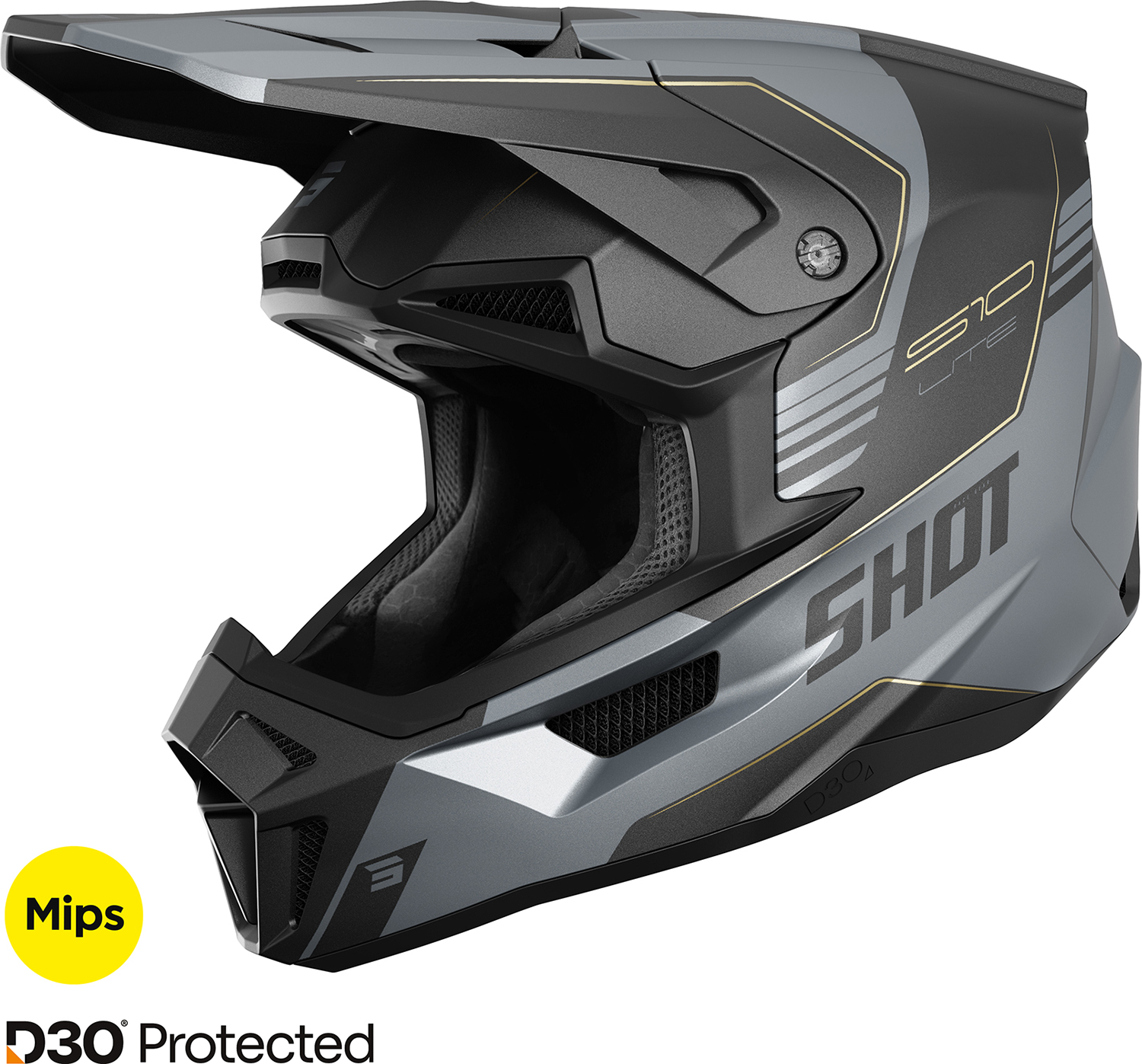 Capacete LITE S10 Preta / Cinza Mate L