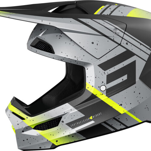 Capacete FURIOUS MIRAGE Cinza / Amarelo Neon Mate XL