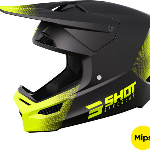 Capacete RACE DRAW Preto / Amarelo Neon Mate L