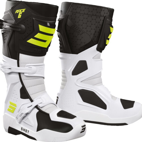 Botas RACE 6 Pretas / Brancas / Amarelas Neon 46