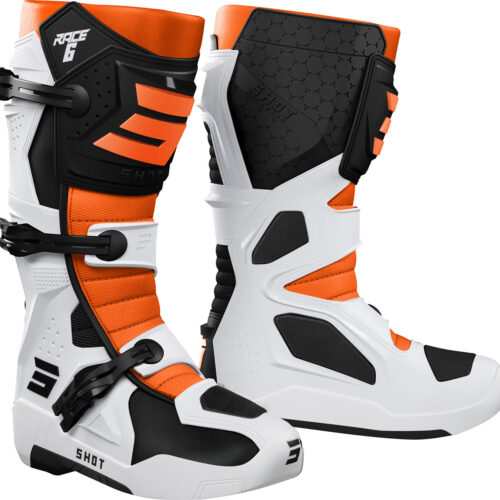 Botas RACE 6 Pretas / Brancas / Laranja 46