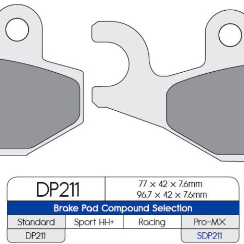 Pastilha de travão Sinterizada — DP-DP211