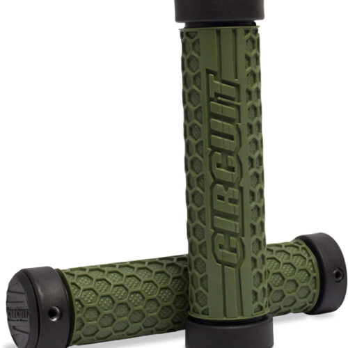 Punhos HEXAGON Clamp-ON Quad / Bike Preto / Verde Tropa