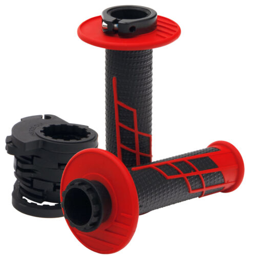 Punhos Clamp-On 1 / 2 Waffle Neon Vermelho / Preto