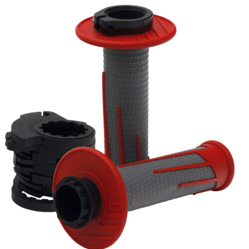 Punhos Clamp-On Full Diamond Vermelho / Cinza escuro