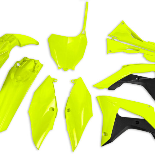 Kit de Plásticos 6pcs C / Tampas Caixa Amarelo Neon