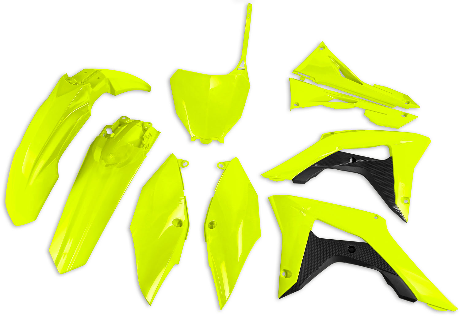 Kit de Plásticos 6pcs C / Tampas Caixa Amarelo Neon