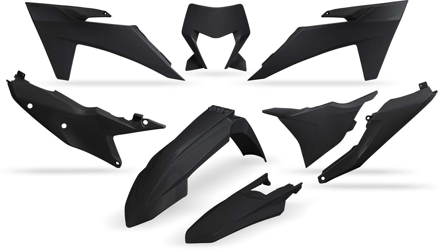 Kit de Plásticos (c / Porta Farol) Preto — RPKITKTM031BK0