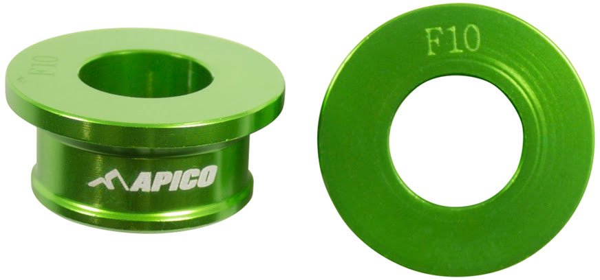 Casquilhos de roda da frente Verdes — Kawasaki KX 85